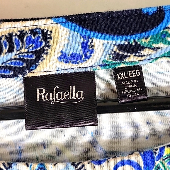Raffaella Multicolored Paisley 3/4 Sleeve Top Size XXL - Picture 5 of 8